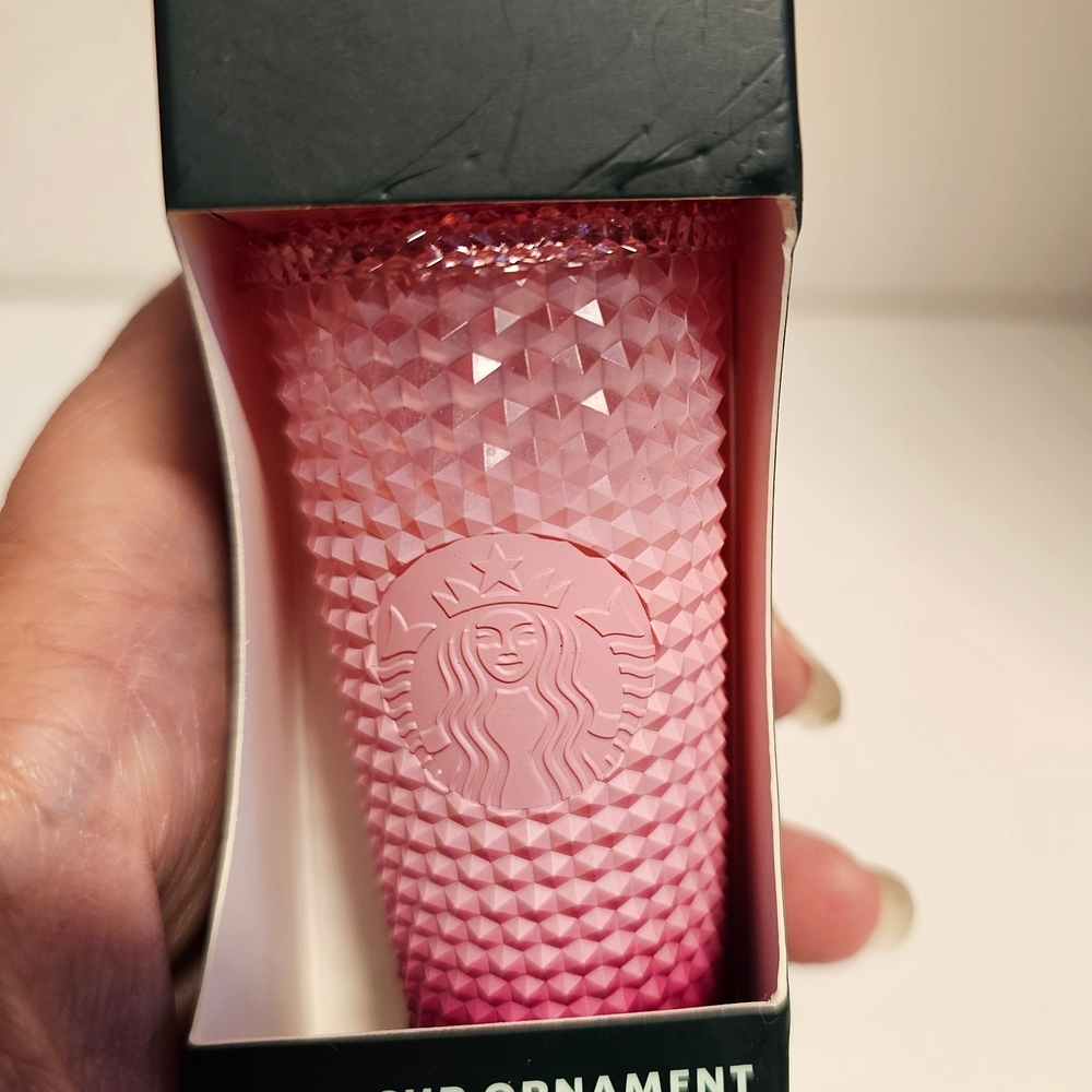NEW Starbucks Ombre Pink Matte Studded Keychain